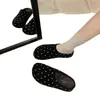 Zuecos Birkenstock de lana con lunares estilo coreano para mujer, nuevos de otoño/invierno, suela gruesa, zapatos Birkenstock grises