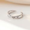 Anillo de yema de rama de Jinhongyu para mujer, plata esterlina 925 simple para combinar con todo, anillo cruzado Mori ins con circonita micro incrustada, anillo para el dedo índice