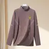 Camiseta térmica de capa base para hombre de otoño e invierno, camiseta de manga larga con cuello semi-alto, top de marca de moda, ropa de alta calidad para hombre
