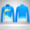 Conjunto de traje de rendimiento con cuello alto para hombres y mujeres, ropa deportiva para competición de gimnasia en equipo, transpirable, impermeable, de manga larga, chaqueta de doble capa
