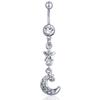 Nova joia de dança do ventre com piercing para e-commerce transfronteiriço, anel de umbigo de estrelas e lua, piercing de umbigo