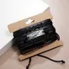 Pulsera de Cuero Tejido Retro Hecha a Mano, Simple y Artística, Set Personalizable DIY de 3 Piezas, Flecha a Través del Corazón Creativo, Accesorio de Mano de Moda