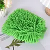 Luva de Lavagem de Carro em Chenille Coral Fleece, Absorvente de Água, Ferramenta de Limpeza com Punho Elástico de Travamento e Design Impermeável de Lagarta