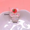 Acessórios de Resina de Coelho Morango Transparentes DIY Cola de Chantilly Presilhas de Cabelo Caseiras, Presilhas de Garra, Pingentes para Sapatos, Adesivos para Capa de Celular