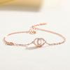 Jufeng Prata 925 Corrente em formato de letra C Feminina Não Desbota Zircônia de Nicho Pulseira Estilo INS Luxo Leve Pulseira de Alta Qualidade