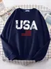 Letras Americanas Bandera Americana Estrellas y Rayas Sudadera con Capucha para Mujer Sudadera Oversize Urbana Personalidad Cálida