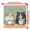 Spot Fronterizo Nuevo Producto Gatos Relajándose con Libros Calendario 2026 Calendario de Escritorio