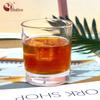Taza de Agua Creativa de Vidrio para el Hogar Taza de Té con Flores Vaso de Whisky Logotipo Publicitario Vidrio Transparente Pintado en Dorado con Base Gruesa
