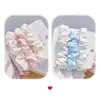 Elástico de Cabelo Floral de Chiffon Suave Estilo Coreano para Meninas, Corda de Cabelo Elástica Alta para Coque