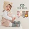 Meias-Toalha Grossas Antiderrapantes de Inverno para Bebês e Crianças Pequenas, Meninos e Meninas, Meias de Chão Pontilhadas, Meias de Boneca com Punho de Laço de Terry
