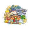 Wenchuang Home City Adesivo de Geladeira de Madeira Acrílica Lijiang em estoque Atacado Ponto Turístico Paisagístico Lembranças Especiais