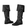 Tamanho 35-48 Estilo Europeu e Americano Zíper Lateral Botas de Couro Femininas Amazon Outono e Inverno Tamanho Extra Grande Transfronteiriço Botas de Salto Baixo