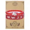 Amazon nuevo conjunto de pulsera de tarjeta WWJD cuerda de mano acero inoxidable marco de mano cruzado pulsera de amistad tejida tarjeta