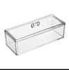 Acrílico PS Altamente Transparente Desktop Transparente Caixa de Armazenamento à Prova de Poeira Display Papelaria Maquiagem Cotonete Espaço com Tampa