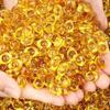 Lingotes Pequenos Coloridos Feitos de Vidro, Lingotes Dourados para Decoração de Casa, Presentes que Atraem Riqueza, Oferta para Mandala, Lingotes de Cristal Amarelo