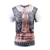 Estilo Nuevo de Verano 3D Europeo y Americano Manga Corta Ropa Formal para Hombre Falso Dos Piezas Estampado Digital Original Creativo Regalo Camiseta