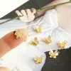 Colgante de mariposa pequeña chapado en cobre de oro real de 18 quilates, ideal para hacer tú mismo, para pendientes, pulseras y collares.
