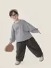 Camiseta de Manga Larga para Niño Changguo Ropa Niños Otoño Nuevo Estilo Algodón Puro Estampado de Letras Top para Primavera y Otoño