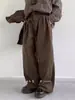 Pantalones Casuales Melard Retro Japonés Nuevos de Otoño para Hombres y Mujeres, Pierna Ancha Sueltos Rectos Color Café Cargo Largos