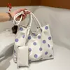 Bolsa Tote de Ombro Único Elegante com Bolinhas Grande Capacidade Verão 2026 Nova Moda Simples Casual Versátil Diária Transfronteiriça
