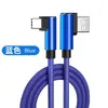 Cabo de Dados de Carregamento Rápido Tipo-C em Ângulo para Celular Huawei Samsung Xiaomi Oppo Cabo de Carregamento Trançado USB Digital