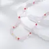 Aliexpress Más Vendido Cristal Rosa Natural Jade Rosa Teñido Irregularmente Perla de Agua Dulce Pulida por Ambos Lados Collar de Cuentas Diseño Pequeño