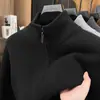 2026 Cardigã de Tricô Cardigã de Inverno Masculino Fio Duplo Espessado Gola Meia-Alta Zíper Suéter de Tricô Peça de Roupa Externa Masculina Dropshipping