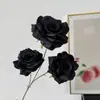 Flores Artificiais Pretas para Salão de Cerimônia de Casamento Arranjos de Flores, Flores Artificiais Atacado de Fabricante, Materiais Florais para Casamento de Hotel, Flores Artificiais Pretas