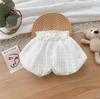 Roupas de Terno Estilo Coreano Verão 2024 Novas Calças para Bebê Menino de 1-3 Anos Conjunto de Duas Peças 100% Algodão Seção Fina Tipo A Roupas de Passeio