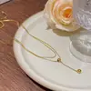 Joyería Transfronteriza Europea y Americana Moda y Exquisito Colgante Nicho Cadena Clavicular No Descolorante Oro de 18K Acero Titanio Accesorios de Collar para Mujer