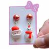 Pendientes de clip para orejas sin agujeros para niñas, aretes falsos navideños para niñas, aretes de princesas con dibujos animados