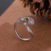 Anillo de Serpiente Retro Apertura Enrollable Anillo de Serpiente de Cascabel Moda Europea y Americana para Hombre y Mujer Joyería Personalizada Plateada Antigua Hecha a Mano
