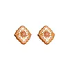 Moda """"""Rose Manor"""" Brincos de Caracol Rosa Personalizados Retrô Francês Alta Qualidade Exquisite Temperamento Novos Brincos