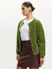 Cárdigan Corto de Punto Transfronterizo para Otoño e Invierno para Mujer, Suéter Holgado y Relajado de Imitación de Visón con Manga Larga, Chaqueta Superior de Estilo Occidental