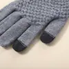 Luvas de tela sensível ao toque luvas de jacquard tricotado abacaxi luvas quentes e grossas para dedos homens e mulheres dobráveis luvas antiderrapantes atacado