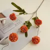 Amazon Cor de Outono 5 Cabeças Bola de Dente-de-Leão Crisântemo Flor Artificial Decoração de Mesa de Jantar de Casa Entrada Arranjo de Casamento Flor Artificial