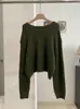 KEKEZOON Estilo Coreano Sencillo Versátil Otoño Invierno Cuello Redondo Color Sólido Suéter de Punto Manga Larga para Mujer 9350