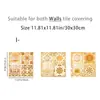 Adesivos de Azulejo Floral Vintage Autoadesivos 2D, Resistentes à Água e Óleo, Adesivos à Prova de Gordura para Cozinha, Adesivos de Parede para Reforma de Parede e Móveis de Banheiro