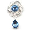 Accesorios de joyería DIY populares de Europa y América, placa de flores, hebilla de diamante de aleación, broche colgante de gota de agua dorada, material para accesorios para el cabello