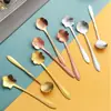 Exquisita Cuchara Mezcladora de Regalo Estilo Japonés Acero Inoxidable Cuchara Flor Cafetera Mezclador Vajilla Chapada en Oro Se Puede Personalizar Logo Hogar