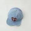 Gorra de Béisbol de Mezclilla con Bloques de Color Estilo Japonés para Niños, Sombrero de Sol Versátil Retro Unisex, Gorra de Pico Suave Versátil