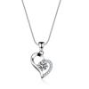 Collar de plata de ley 925 con circonitas cúbicas de estilo europeo y americano para mujer, colgante con forma de corazón, estilo moderno, venta al por mayor