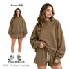 Ropa de Mujer Cai Xiang Dao Superventas Transfronterizo Sudadera Estilo Americano Ins de 350g con Forro Polar y Cuello Semi Alto Color Dopamina
