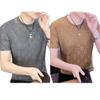 Camiseta Masculina de Manga Curta de Seda Gelada Fina Respirável Estilo Coreano Maduro Verão Secagem Rápida Meia Manga Cross-border High-end Light Luxury
