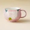 Taza de Té Peonía Yanzi, Cerámica, para Amantes del Té, Juego de Té Personal de Alta Gama, Taza de Té Doméstica con Asa, Taza para Beber
