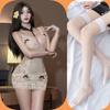 Pijama Sexy, Deseo Puro, Camisón de Malla Transparente con Encaje y Tirantes, Lencería Sexy, Talla Grande con Abertura, No Necesitas Quitarte el Uniforme