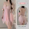 Lencería Sexy para Mujer de Lin Lin Ting, Malla Transparente, Camisola Atrevida y Caliente con Abertura en la Entrepierna, Ropa de Dormir Tallas Grandes 8013