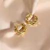 Hebilla de Oreja de Circonita Galvanizada en Oro Real Estilo Coreano Femenino Nuevo Diseño de Moda Pendiente de Oreja Pendientes Accesorios de Oreja Personalizados de Nicho Venta al por Mayor