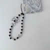 Funda Inspirada en Celebridades Corazón Negro Genial Cadena para Teléfono Funda Corta para Teléfono Accesorio Estilo Oscuro Correa para Cámara CCD