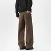 Pantalones Casuales de Trabajo Americano para Hombre Marca de Moda Patchwork Corte Limpio Holgado Recto Pierna Ancha Streetwear Versátil Pantalones Largos